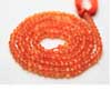 Assured Finest Quality Orange Carnelian Faceted Rondelles Beads Length is 14 Inches and Size from 2.5mm to 3mm Approx. 
